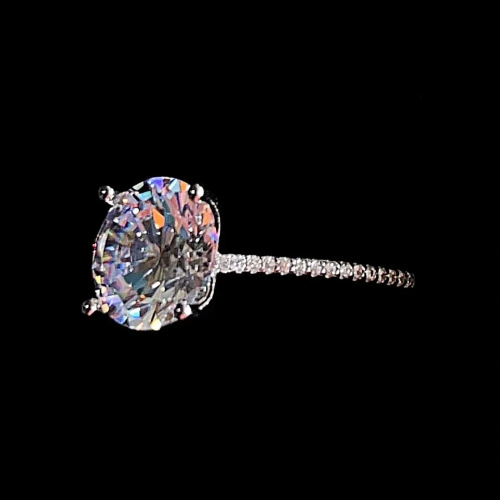 3Ct Natural Zircon Sterling Silver Ring!